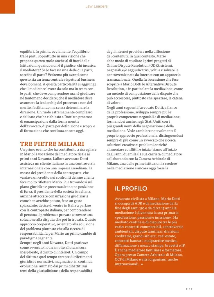 Mario Dotti, il costruttore di ponti – Legal Community MAG, maggio 2018 — pagina 3