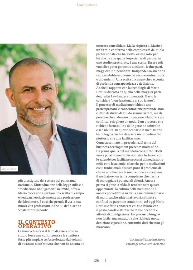 Mario Dotti, il costruttore di ponti – Legal Community MAG, maggio 2018 — pagina 4